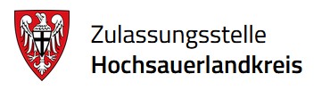 Screenshot einer Website: HSK-Wappen ohne Genehmigung mit Schriftzug „Zulassungsstelle Hochsauerlandkreis“